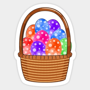 Colorful Easter Eggs Basket Sticker